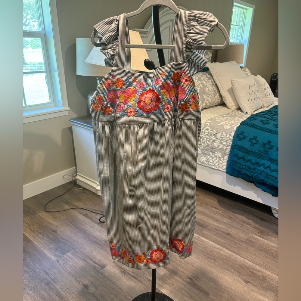 Savanna Jane Gray Silver Sundress Sleeveless Spaghetti Strap